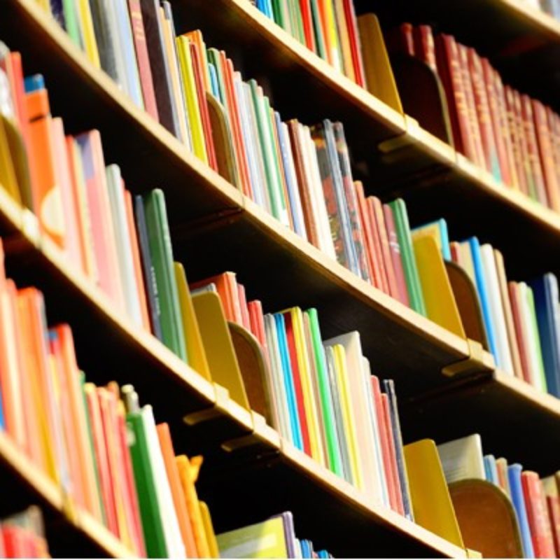 Books on shelves